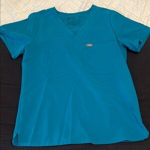 Figs turquoise Scrub Top
